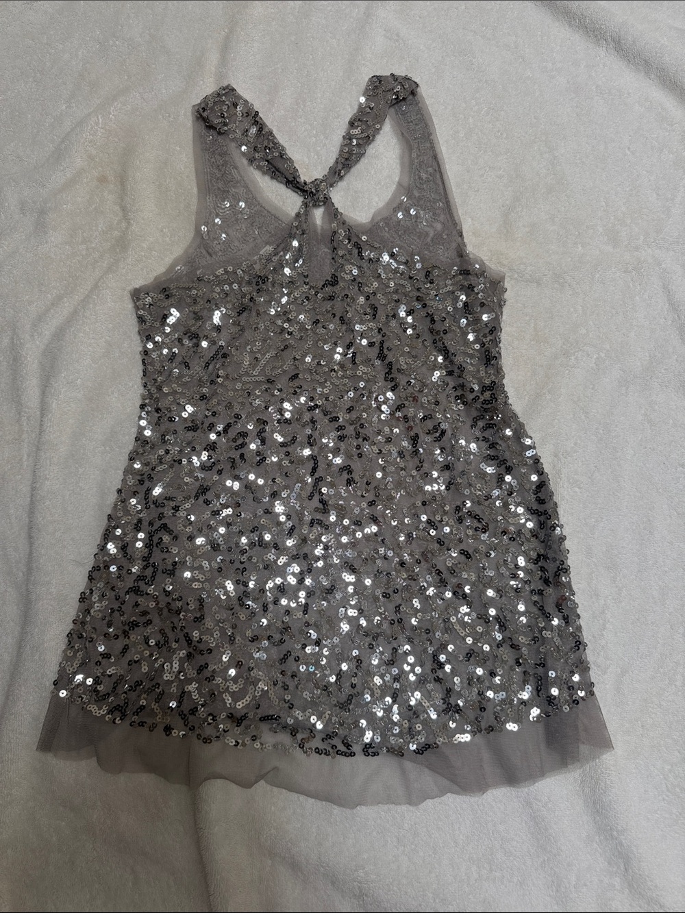 Silver Sequin Racerback Tank Top - Picture 2 of 2